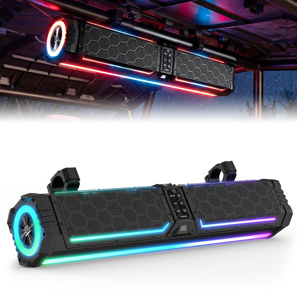 KEMIMOTO Midnight 70 Gen2 UTV Soundbar 680W – Bluetooth 5.4, RGB, IP66 Waterproof
