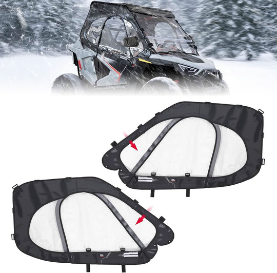 KEMIMOTO UTV Cab Enclosure Upper Doors for 2022-2025 Polaris RZR 200