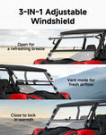 KEMIMOTO 3-in-1 Flip Windshield For Can-Am Commander (2011–2020)