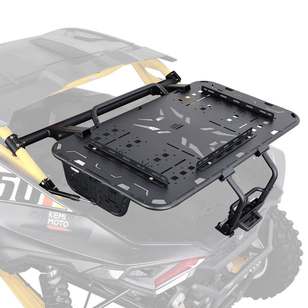 KEMIMOTO Rear Spare Tire Carrier & Cargo Rack for Can-Am Maverick R 2024+ – Heavy-Duty UTV Bed Stora