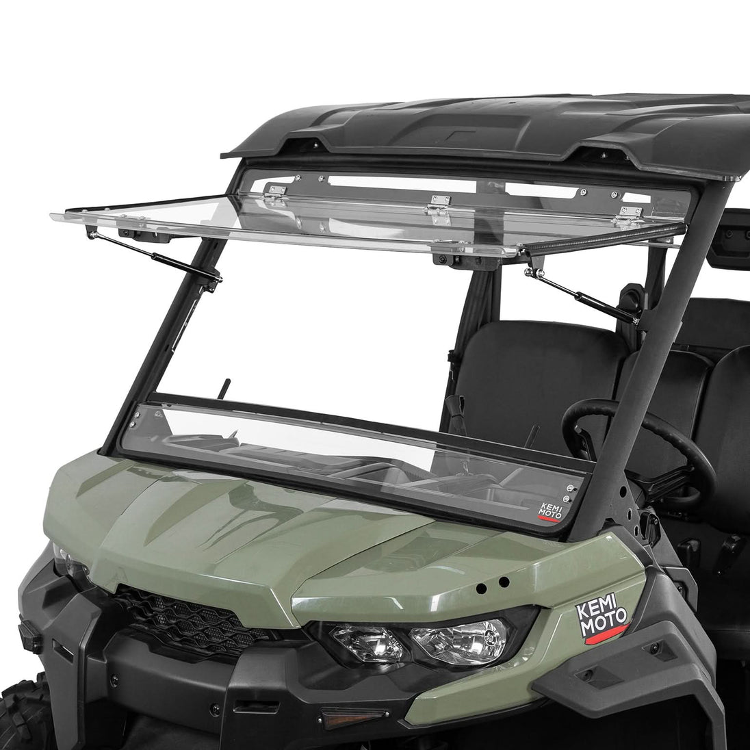KEMIMOTO 3-in-1 Flip Scratch-Resistant Windshield for Can-Am Defender & Defender Max HD5/HD8/HD10