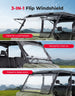 KEMIMOTO 3-in-1 Flip Scratch-Resistant Windshield for Can-Am Defender & Defender Max HD5/HD8/HD10
