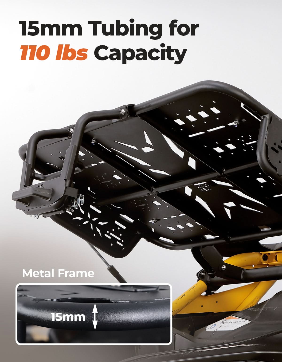 KEMIMOTO Rear Spare Tire Carrier & Cargo Rack for Can-Am Maverick R 2024+ – Heavy-Duty UTV Bed Stora