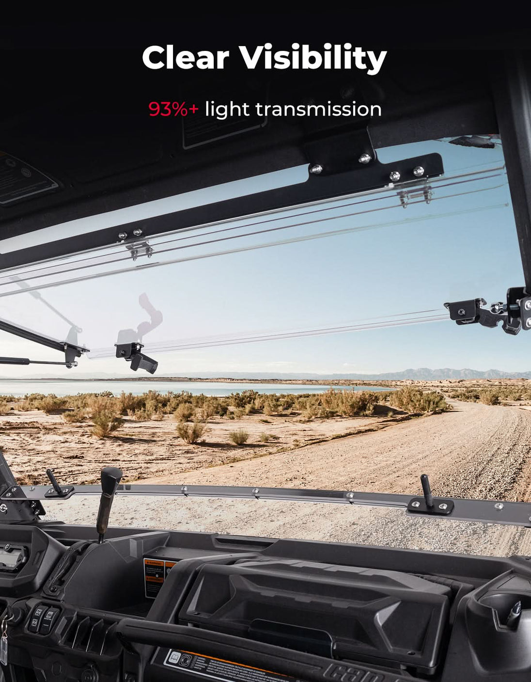 KEMIMOTO 3-in-1 Flip Scratch-Resistant Windshield for Can-Am Defender & Defender Max HD5/HD8/HD10