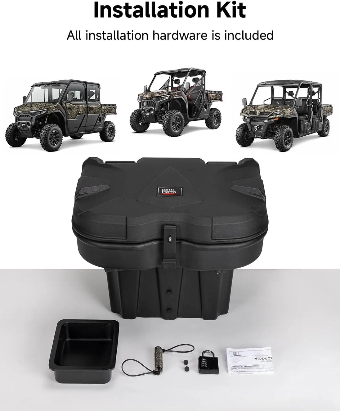 KEMIMOTO UTV Rear Cargo Box For CFMOTO UFORCE 1000/1000 XL/U10