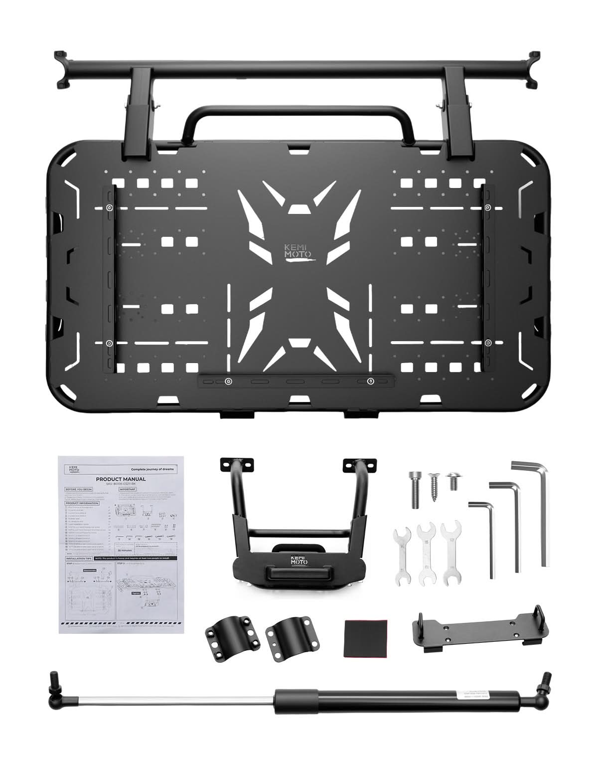 KEMIMOTO Rear Spare Tire Carrier & Cargo Rack for Can-Am Maverick R 2024+ – Heavy-Duty UTV Bed Stora