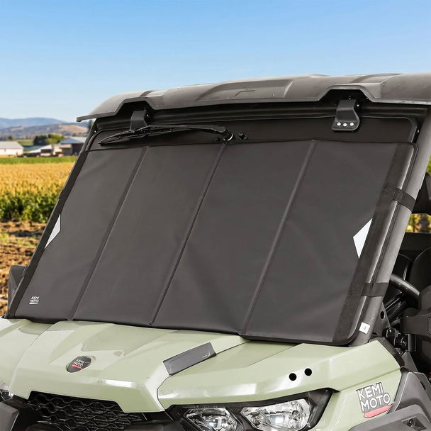 KEMIMOTO UTV Thickened Glass Windshield Cover for Polaris Ranger XP 1000 / Crew / Ranger 1000 / Can-