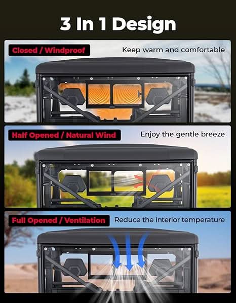 KEMIMOTO UTV Sliding Glass Rear Window For CFMOTO UFORCE 1000/1000 XL 2019-2026