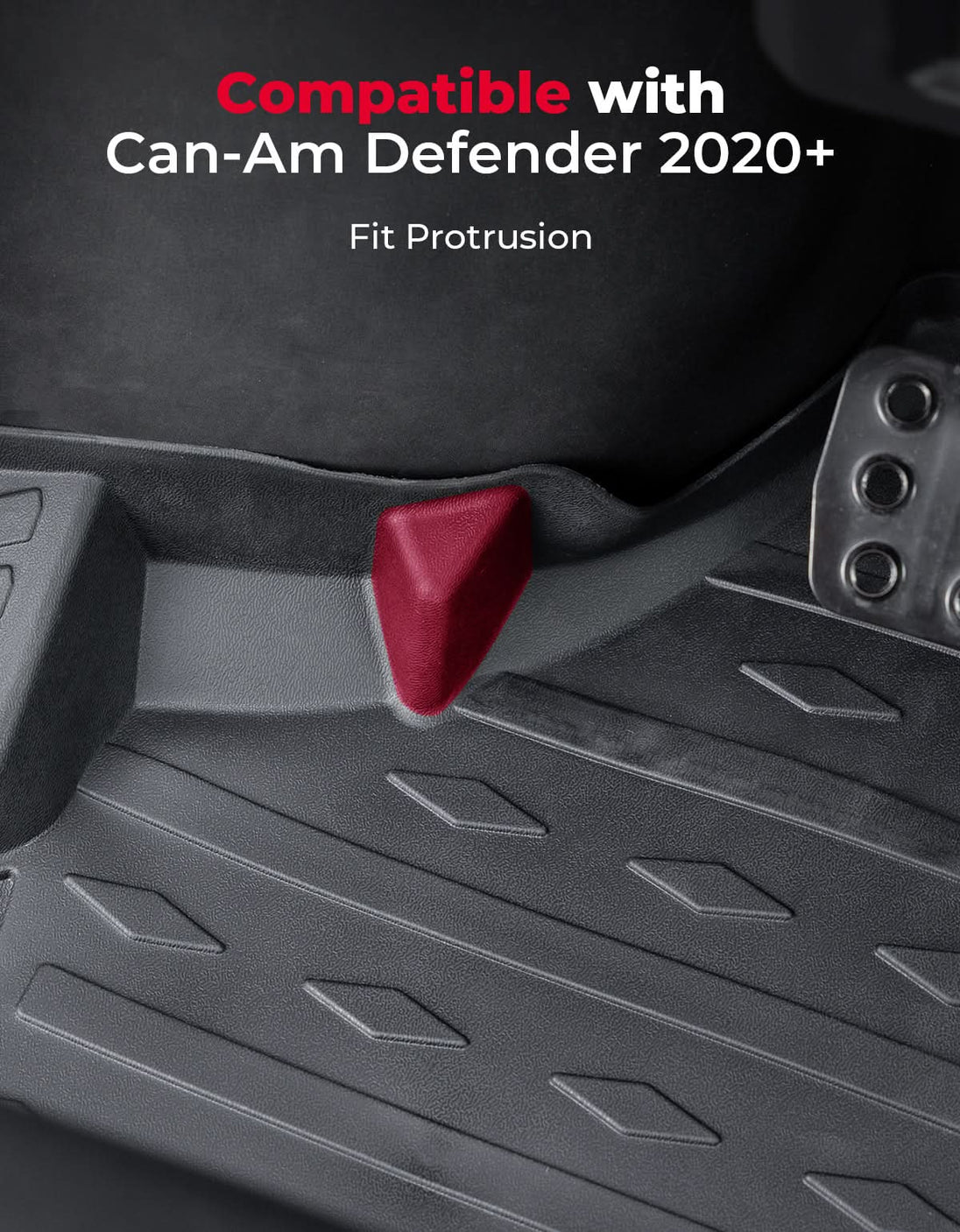 KEMIMOTO 4PCS Floor Mats for Can-Am Defender MAX 2020–2025 All-Weather Rubber