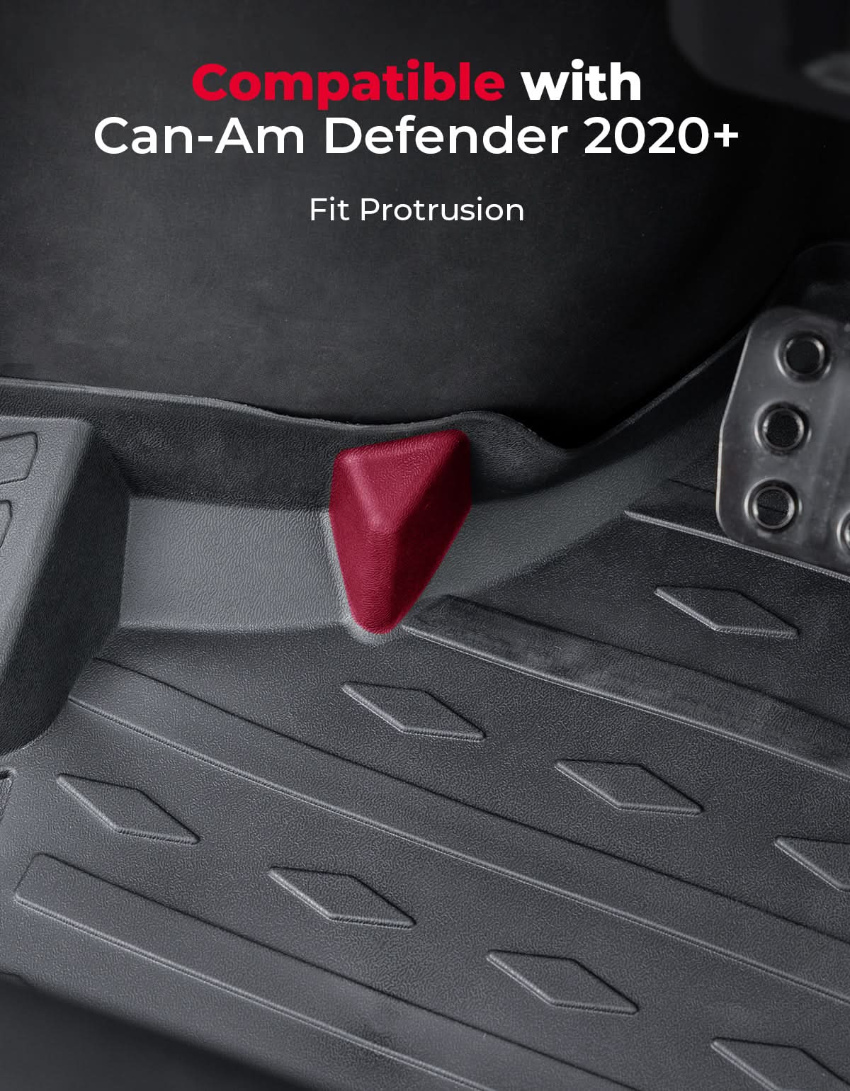 KEMIMOTO 4PCS Floor Mats for Can-Am Defender MAX 2020–2025 All-Weather Rubber