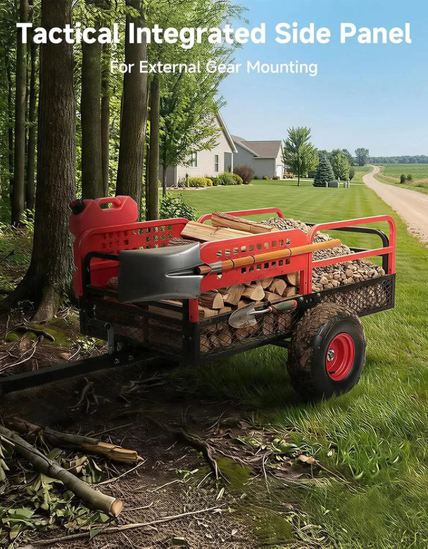 KEMIMOTO ATV/UTV 12 Cu. Ft. 1500 lbs Universal Pull Behind Dump Cart Trailer