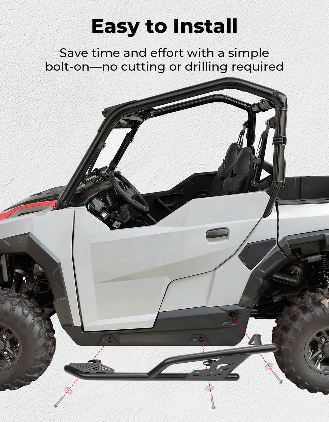 KEMIMOTO UTV Rock Sliders Nerf Bar for Polaris General 1000/ General XP 1000, 2016-2026