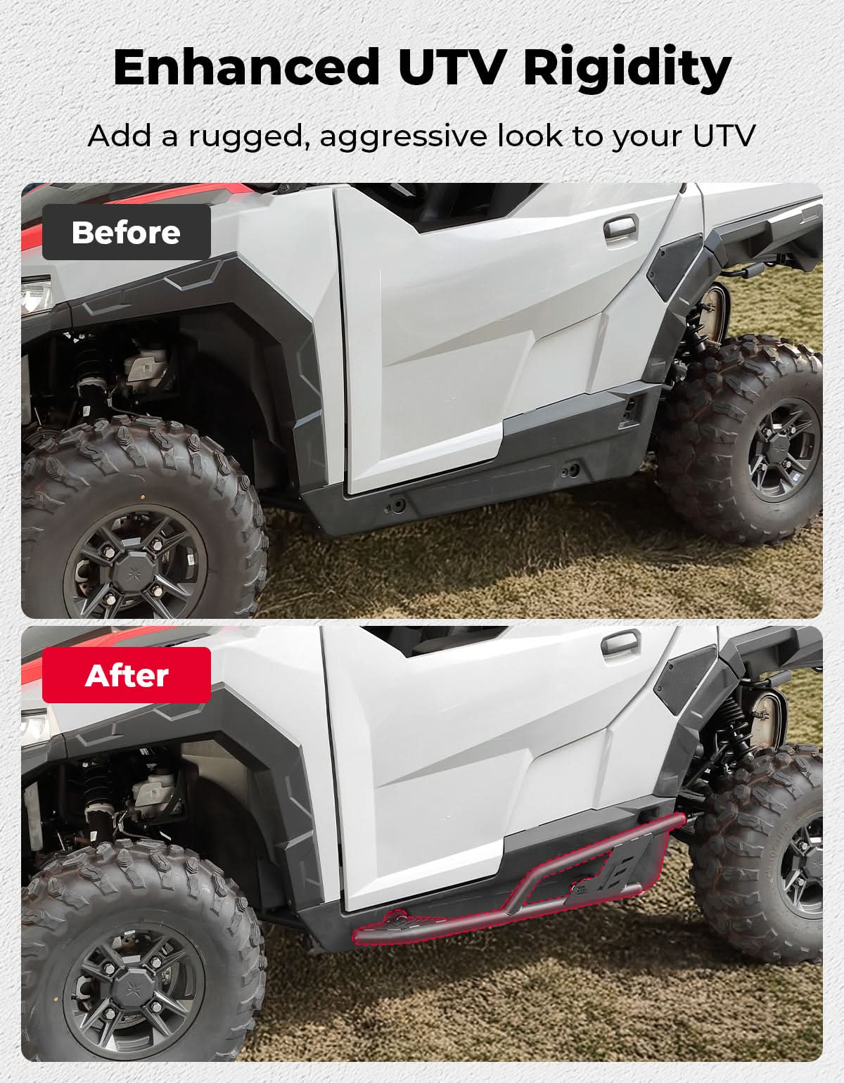 KEMIMOTO UTV Rock Sliders Nerf Bar for Polaris General 1000/ General XP 1000, 2016-2026