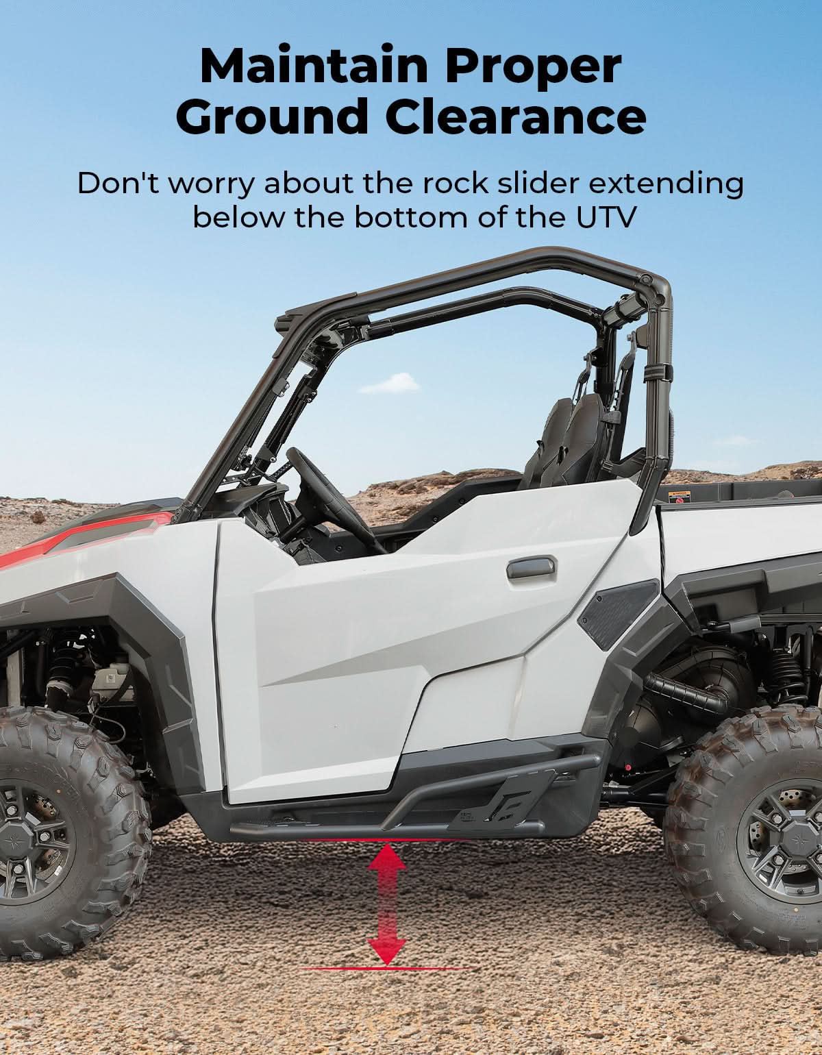KEMIMOTO UTV Rock Sliders Nerf Bar for Polaris General 1000/ General XP 1000, 2016-2026