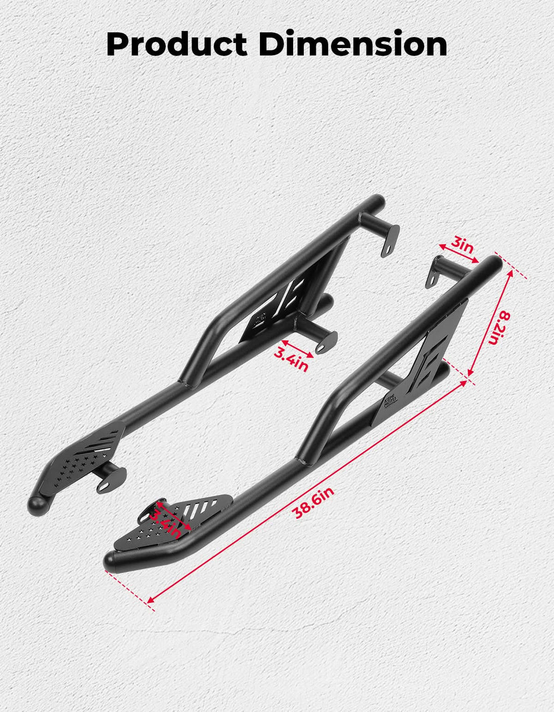 KEMIMOTO UTV Rock Sliders Nerf Bar for Polaris General 1000/ General XP 1000, 2016-2026