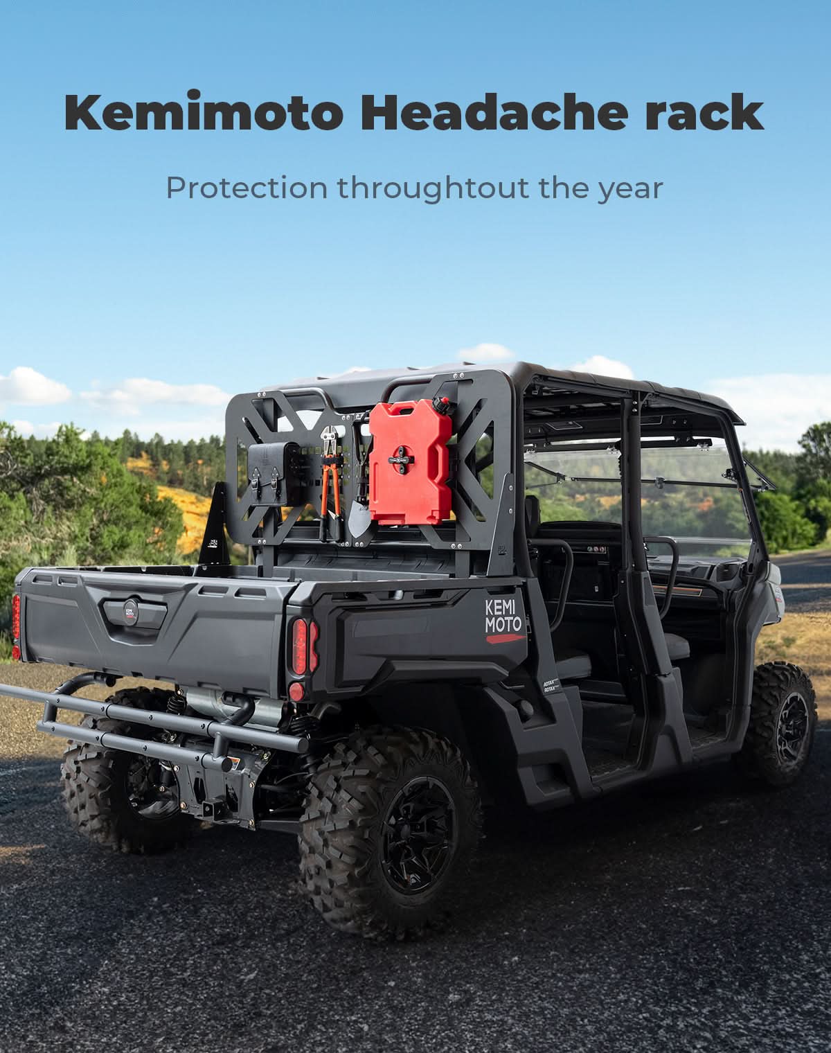 KEMIMOTO Headache Rack Assembly for Can-Am Defender HD5|7|8|9|10