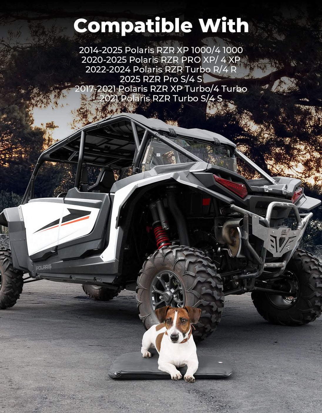 KEMIMOTO UTV Padded Heat Shield for Polaris RZR 2014-2025, Reduces Heat up to 30°C, Reduces Noise