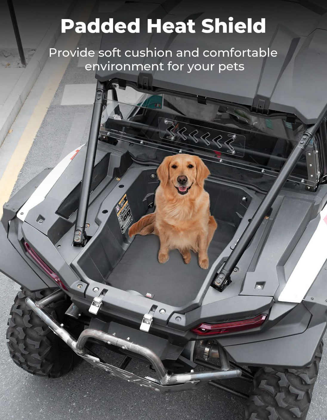 KEMIMOTO UTV Padded Heat Shield for Polaris RZR 2014-2025, Reduces Heat up to 30°C, Reduces Noise