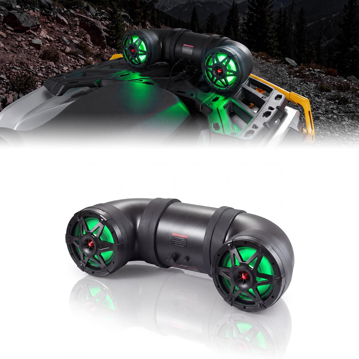 KEMIMOTO ATV Bluetooth Speaker 6.5" Sound Bar with RGB Lights – for Polaris & Can-Am