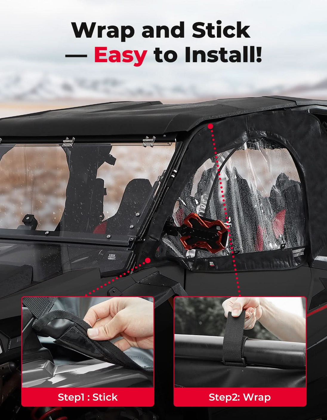 KEMIMOTO UTV Soft Cab Enclosure for 2024/2025+ Polaris RZR XP 1000
