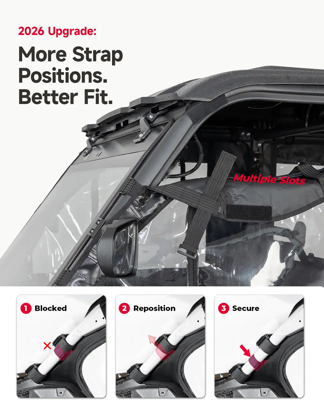 KEMIMOTO UTV Zipper Soft Doors for CFMOTO UForce 1000XL 2022-2026