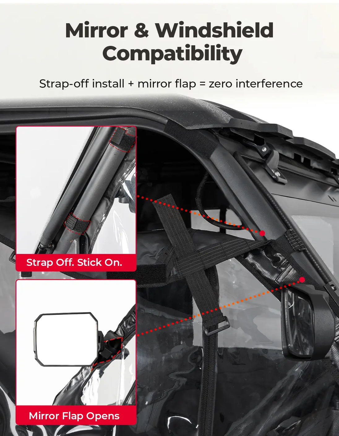 KEMIMOTO UTV Zipper Soft Doors for CFMOTO UForce 1000XL 2022-2026