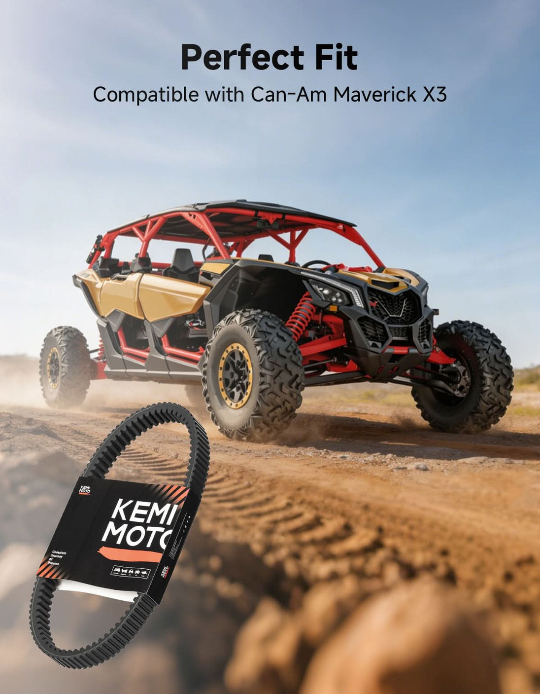 KEMIMOTO Drive Belt for Can-Am Maverick X3 Models Heavy-Duty CVT Belt Built for Smooth Engagement & 