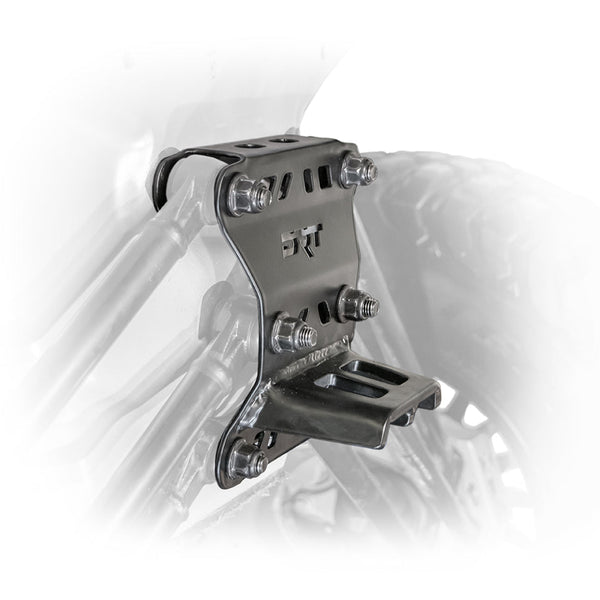 DRT Can Am Maverick X3 2017+ Dual Sheer Radius Rod Plate Front side view