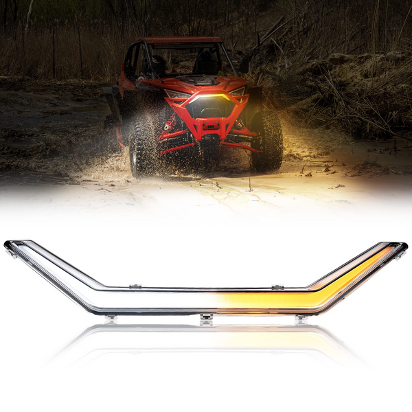Turn Signal Light, LED Center Grill Fang Light Fit Polaris RZR PRO XP (2020 - 2023) - Kemimoto
