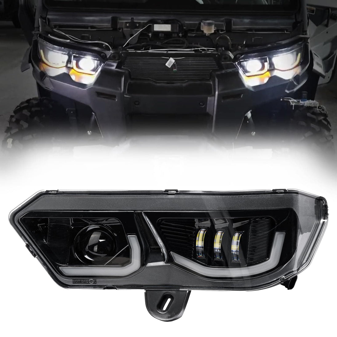 LED Headlights Assembly Kit for Can-Am Defender - Kemimoto